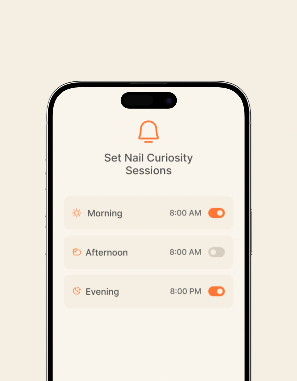 Calm Nails app feature: Just 2 Minutes per Day.